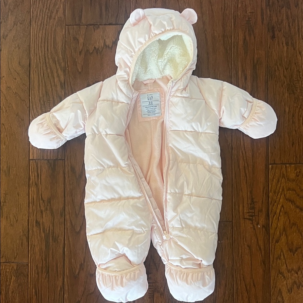 Baby GAP Light Pink Hooded Snowsuit